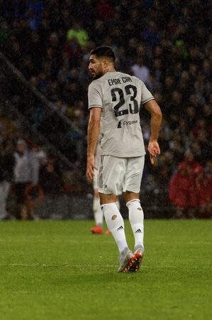 UDINE, ITALY - OCT 6, 2018: Emre Can under the rain. Udinese - Juventus. Dacia Arena stadium. Serie A TIMのeditorial素材