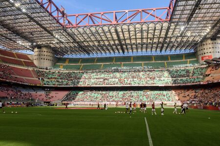MILAN - OCT 7, 2018: Beautiful view of the Giuseppe Meazza or San Siro stadium. Serie A.