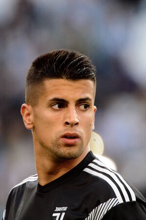 TURIN - OCT 20, 2018:  Joao Cancelo portrait. Juventus F.C. - Genoa C.F.C. Alliaz Stadium. Italian league Serie A.のeditorial素材
