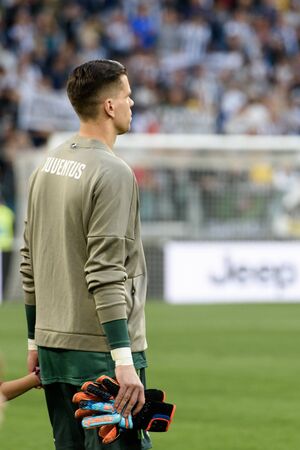 TURIN - OCT 20, 2018:  Wojciech Szczesny before the match. Juventus F.C. - Genoa C.F.C. Alliaz...