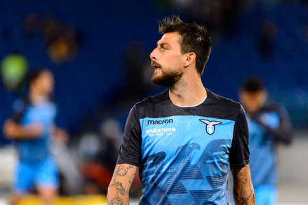 ROME - OCT 29, 2018: Francesco Acerbi 33 close up portrait. SS Lazio - FC Internazionale Milano....
