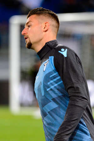 ROME - OCT 29, 2018: Sergej Milinkovic-Savic 21 close up portrait. SS Lazio - FC Internazionale...