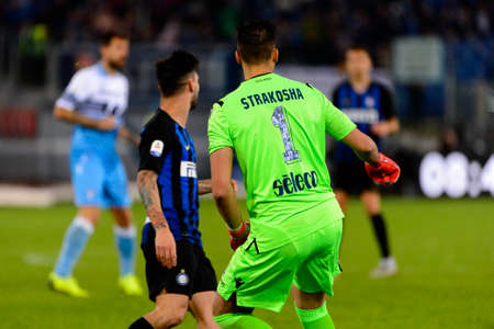 ROME - OCT 29, 2018: Thomas Strakosha 1. SS Lazio - FC Internazionale Milano. Serie A TIM. Stadio Olimpico.のeditorial素材