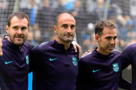 Milan - Nov 6, 2018: Barcelona legendary players. Friendly match Inter Forever - Barca Legends
