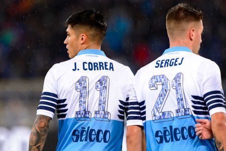 ROME - OCT 29, 2018: Joaquin Correa 11. SS Lazio - FC Internazionale Milano. Serie A TIM. Stadio Olimpico.のeditorial素材