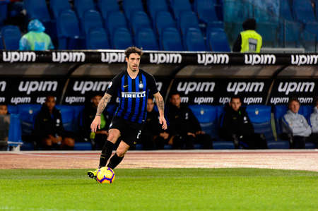 ROME - OCT 29, 2018: Sime Vrsaljko 2. SS Lazio - FC Internazionale Milano. Serie A TIM. Stadio...