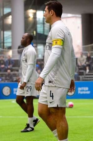 Milan - Nov 6. 2018: Javier Zanetti. Friendly match Inter Forever - Barca Legendsのeditorial素材