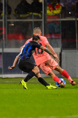 Milan - Nov 6, 2018: Jordi Alba. FC Internazionale - FC Barcelona. UEFA Champions League. Matchday 4. Giuseppe Meazza (San Siro) stadium.のeditorial素材