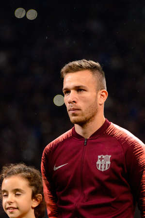 Milan - Nov 6, 2018:  Arthur. FC Internazionale - FC Barcelona. UEFA Champions League. Matchday 4.のeditorial素材