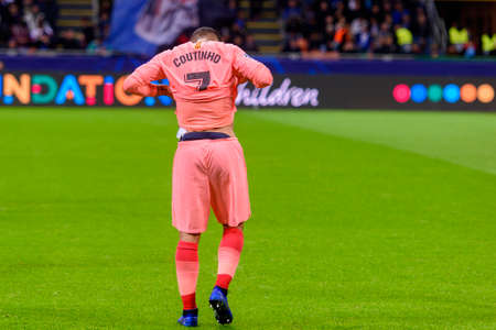 Milan - Nov 6, 2018:  Philippe Coutinho. FC Internazionale - FC Barcelona. UEFA Champions League. Matchday 4. San Siro stadium.のeditorial素材