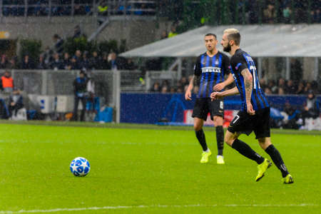 Milan - Nov 6, 2018: Marcelo Brozovic 77.  FC Internazionale - FC Barcelona. UEFA Champions League. Matchday 4. Giuseppe Meazza (San Siro) stadium.のeditorial素材