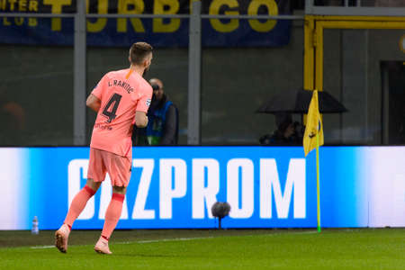 Milan - Nov 6, 2018: Ivan Rakitic 4. FC Internazionale - FC Barcelona. UEFA Champions League. Matchday 4. Giuseppe Meazza (San Siro) stadium.のeditorial素材