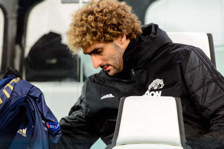 Turin - Nov 7, 2018: Marouane Fellaini 27 in substitutions. Juventus - Manchester United. UEFA Champions League. Matchday 4. Allianz stadium.のeditorial素材