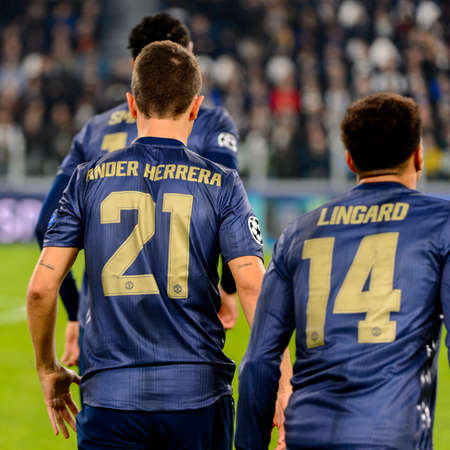 Turin - Nov 7, 2018: Ander Herrera 21. Juventus - Manchester United. UEFA Champions League. Matchday 4. Allianz stadium.のeditorial素材
