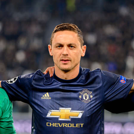 Turin - Nov 7, 2018: Nemanja Matic 31 portrait. Juventus - Manchester United. UEFA Champions League. Matchday 4. Allianz stadium.のeditorial素材