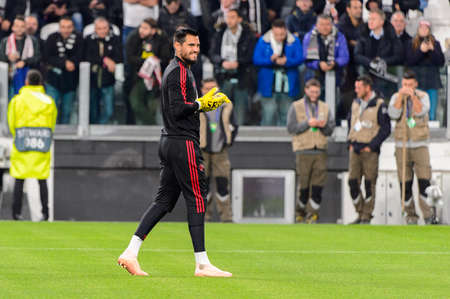 Turin - Nov 7, 2018: Sergio Romero 22. Juventus - Manchester United. UEFA Champions League. Matchday 4. Allianz stadium.のeditorial素材