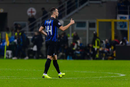 Milan - Nov 6, 2018: Ivan Perisic 44. FC Internazionale - FC Barcelona. UEFA Champions League. Matchday 4. Giuseppe Meazza (San Siro) stadium.のeditorial素材