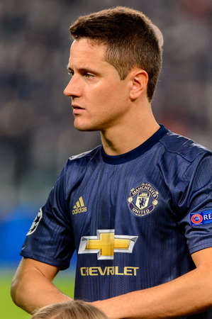 Turin - Nov 7, 2018: Ander Herrera 21 portrait. Juventus - Manchester United. UEFA Champions League. Matchday 4. Allianz stadium.のeditorial素材