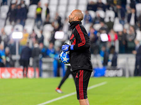 Turin - Nov 7, 2018: Warming up. Juventus - Manchester United. UEFA Champions League. Matchday 4....