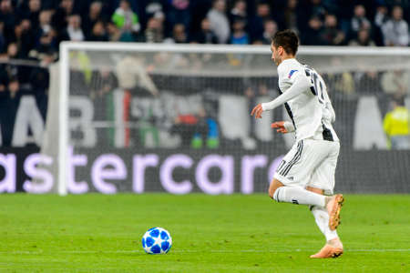 Turin - Nov 7, 2018: Rodrigo Bentancur 30 . Juventus - Manchester United. UEFA Champions League. Matchday 4. Allianz stadium.のeditorial素材