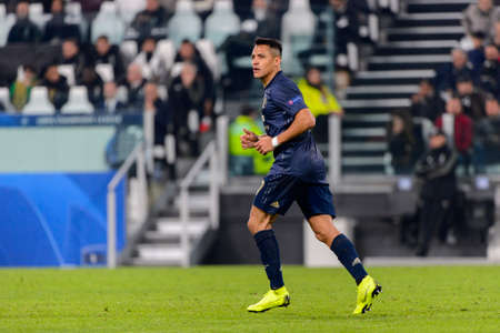 Turin - Nov 7, 2018: Alexis Sanchez 7. Juventus - Manchester United. UEFA Champions League. Matchday 4. Allianz stadium.のeditorial素材
