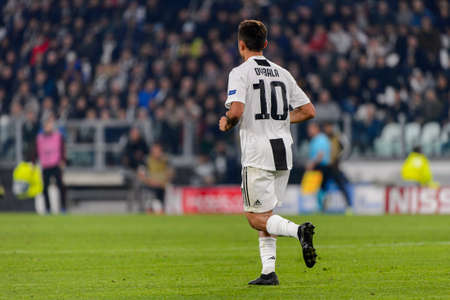 Turin - Nov 7, 2018:  Paulo Dybala 10. Juventus - Manchester United. UEFA Champions League. Matchday 4. Allianz stadium.のeditorial素材