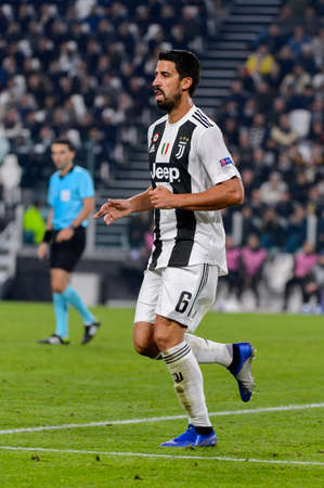 Turin - Nov 7, 2018:  Sami Khedira. Juventus - Manchester United. UEFA Champions League. Matchday 4. Allianz stadium.のeditorial素材