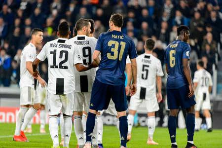 Turin - Nov 7, 2018: Nemanja Matic 31. Juventus - Manchester United. UEFA Champions League. Matchday 4. Allianz stadium.のeditorial素材