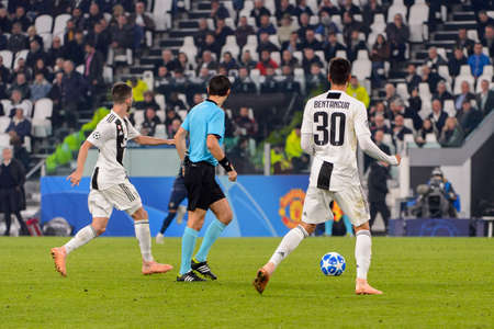 Turin - Nov 7, 2018: Rodrigo Bentancur 30 . Juventus - Manchester United. UEFA Champions League. Matchday 4. Allianz stadium.のeditorial素材
