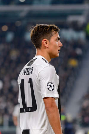 Turin - Nov 7, 2018:  Paulo Dybala 10. Juventus - Manchester United. UEFA Champions League. Matchday 4. Allianz stadium.のeditorial素材
