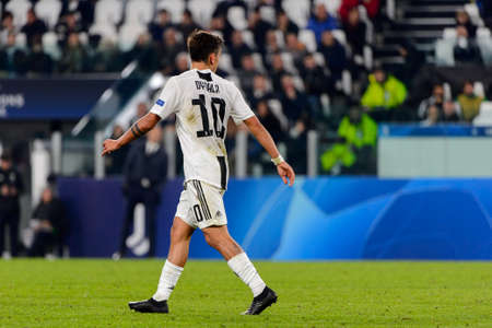 Turin - Nov 7, 2018:  Paulo Dybala 10. Juventus - Manchester United. UEFA Champions League. Matchday 4. Allianz stadium.のeditorial素材