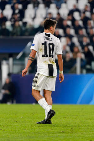 Turin - Nov 7, 2018:  Paulo Dybala 10. Juventus - Manchester United. UEFA Champions League. Matchday 4. Allianz stadium.のeditorial素材