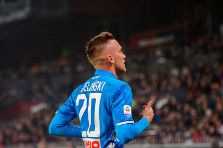 GENOVA - NOV 10, 2018: Piotr Zielinski 20.  C.F.C Genoa - SSC Napoli. Calcio Serie A TIM. Stadium Luigi Ferraris.のeditorial素材