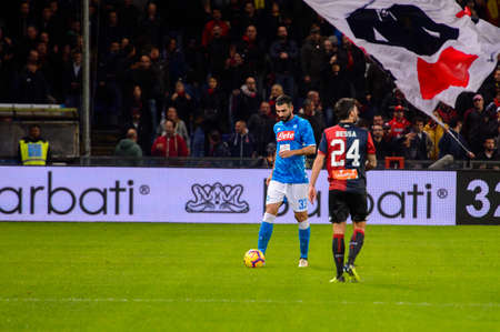 GENOVA - NOV 10, 2018: Raul Albiol 33.   C.F.C Genoa - SSC Napoli. Calcio Serie A TIM. Stadium Luigi Ferraris.のeditorial素材