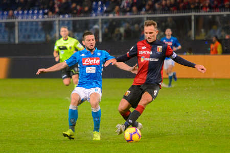 GENOVA - NOV 10, 2018:  4 Domenico Criscito . C.F.C Genoa - SSC Napoli. Calcio Serie A TIM. Stadium Luigi Ferraris.のeditorial素材