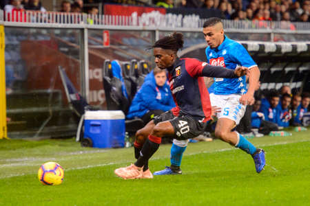 GENOVA - NOV 10, 2018: Allan 5. C.F.C Genoa - SSC Napoli. Calcio Serie A TIM. Stadium Luigi Ferraris.のeditorial素材