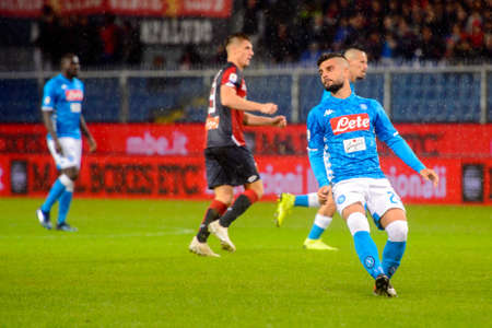 GENOVA - NOV 10, 2018: Lorenzo Insigne 24.  C.F.C Genoa - SSC Napoli. Calcio Serie A TIM. Stadium Luigi Ferraris.のeditorial素材