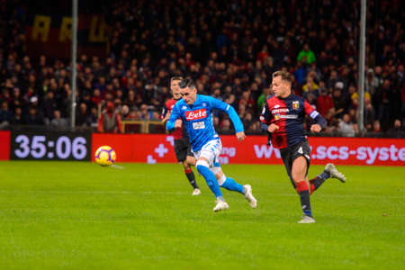 GENOVA - NOV 10, 2018: Jose Callejon 7.  C.F.C Genoa - SSC Napoli. Calcio Serie A TIM. Stadium Luigi Ferraris.のeditorial素材