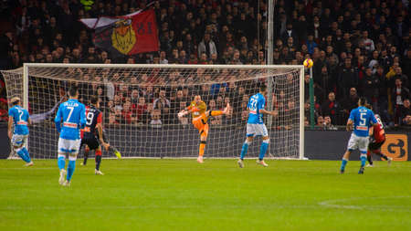 GENOVA - NOV 10, 2018:  David Ospina 25. C.F.C Genoa - SSC Napoli. Calcio Serie A TIM. Stadium Luigi Ferraris.のeditorial素材
