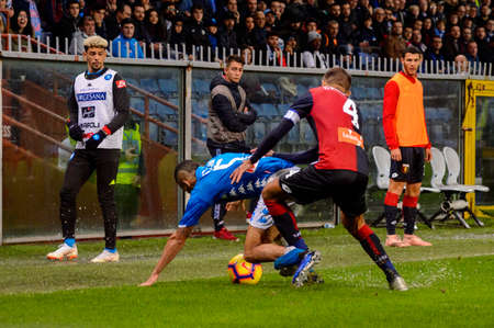 GENOVA - NOV 10, 2018:  4 Domenico Criscito . C.F.C Genoa - SSC Napoli. Calcio Serie A TIM. Stadium Luigi Ferraris.のeditorial素材