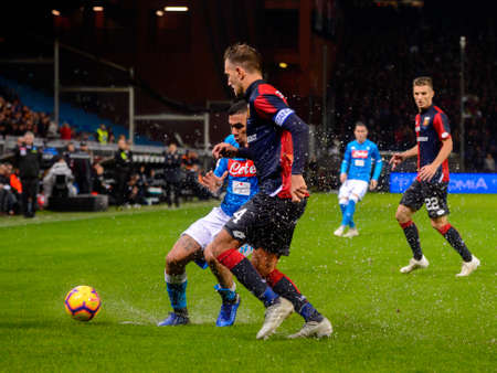 GENOVA - NOV 10, 2018:  4 Domenico Criscito . C.F.C Genoa - SSC Napoli. Calcio Serie A TIM. Stadium Luigi Ferraris.のeditorial素材