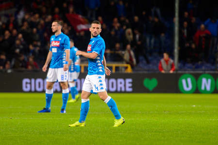 GENOVA - NOV 10, 2018:  Dries Mertens 14. C.F.C Genoa - SSC Napoli. Calcio Serie A TIM. Stadium Luigi Ferraris.のeditorial素材