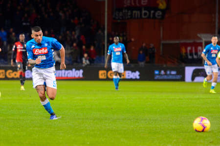 GENOVA - NOV 10, 2018: Allan 5. C.F.C Genoa - SSC Napoli. Calcio Serie A TIM. Stadium Luigi Ferraris.のeditorial素材