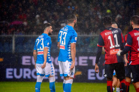 GENOVA - NOV 10, 2018: Raul Albiol 33.   C.F.C Genoa - SSC Napoli. Calcio Serie A TIM. Stadium Luigi Ferraris.のeditorial素材