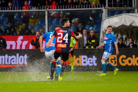 GENOVA - NOV 10, 2018:  C.F.C Genoa - SSC Napoli. Calcio Serie A TIM. Stadium Luigi Ferraris.のeditorial素材