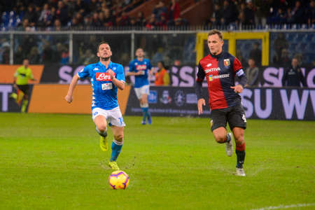 GENOVA - NOV 10, 2018:  4 Domenico Criscito . C.F.C Genoa - SSC Napoli. Calcio Serie A TIM. Stadium Luigi Ferraris.のeditorial素材