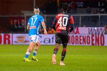 GENOVA - NOV 10, 2018:  C.F.C Genoa - SSC Napoli. Calcio Serie A TIM. Stadium Luigi Ferraris.のeditorial素材