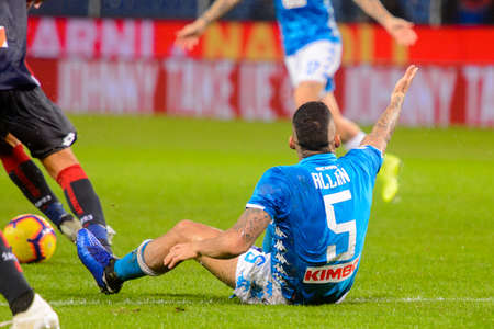 GENOVA - NOV 10, 2018: Allan 5. C.F.C Genoa - SSC Napoli. Calcio Serie A TIM. Stadium Luigi Ferraris.のeditorial素材
