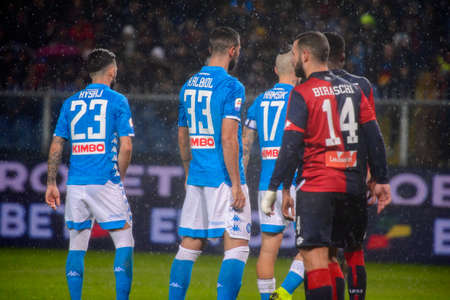 GENOVA - NOV 10, 2018: 14 Davide Biraschi.  C.F.C Genoa - SSC Napoli. Calcio Serie A TIM. Stadium Luigi Ferraris.のeditorial素材
