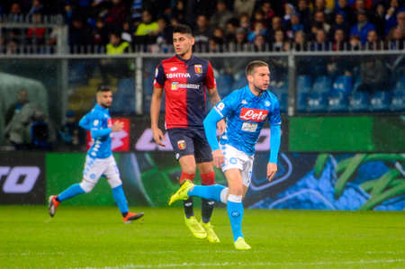GENOVA - NOV 10, 2018:  Dries Mertens 14. C.F.C Genoa - SSC Napoli. Calcio Serie A TIM. Stadium Luigi Ferraris.のeditorial素材